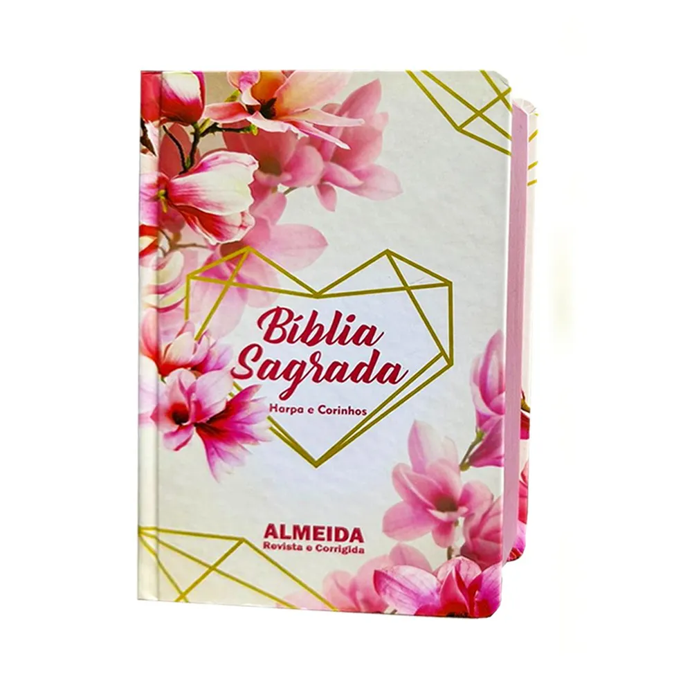 Bíblia Flores Rosa RC, Capa Dura: Palavras de Jesus em Vermelho