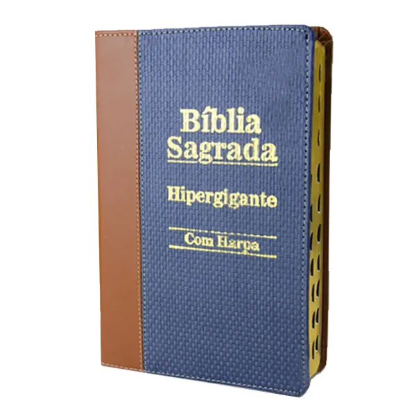 Bíblia Hipergigante RC com Harpa: Capa Bicolor Dourado e Preta