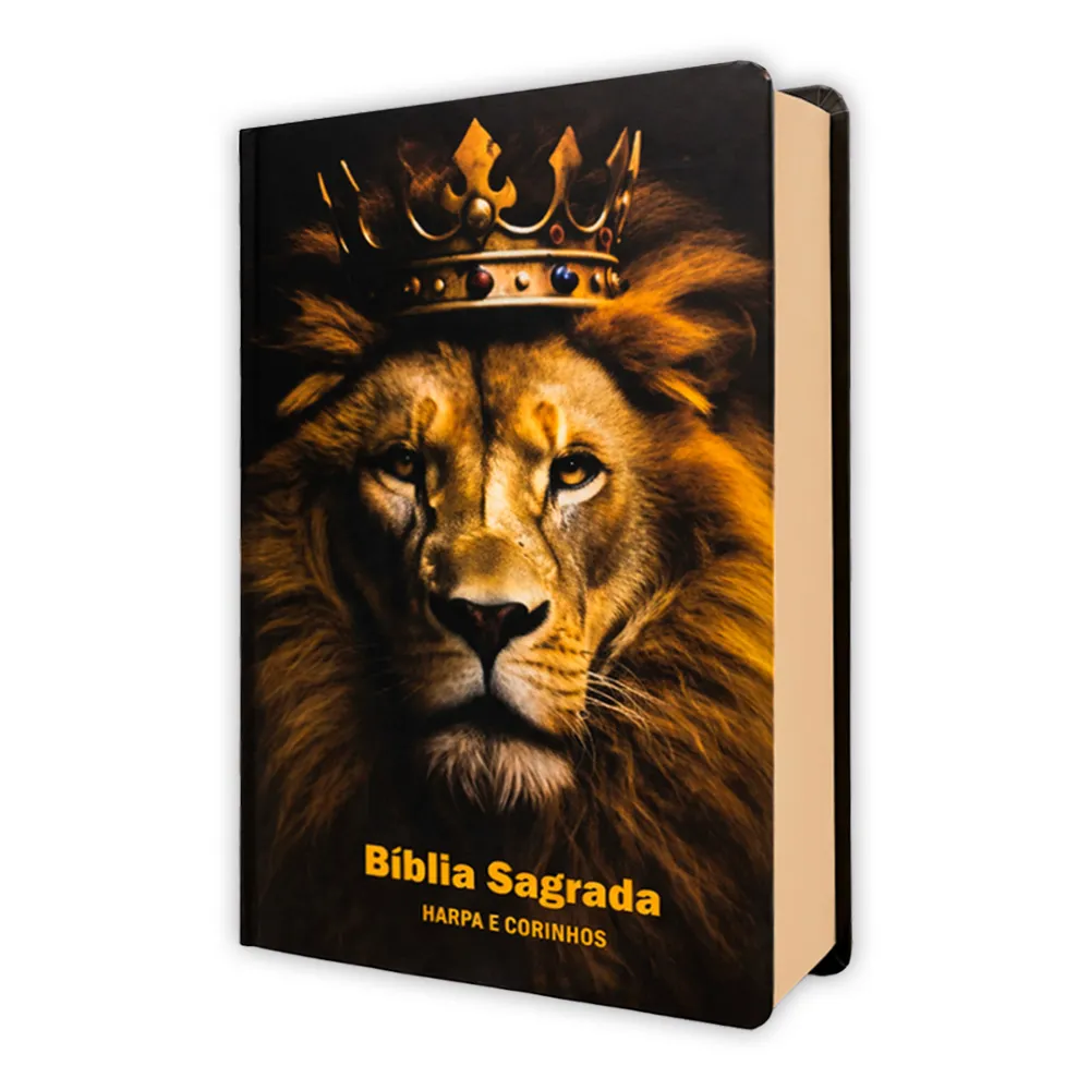 Bíblia Leão Fortune com Harpa, Capa Dura: Palavras de Jesus em Vermelho