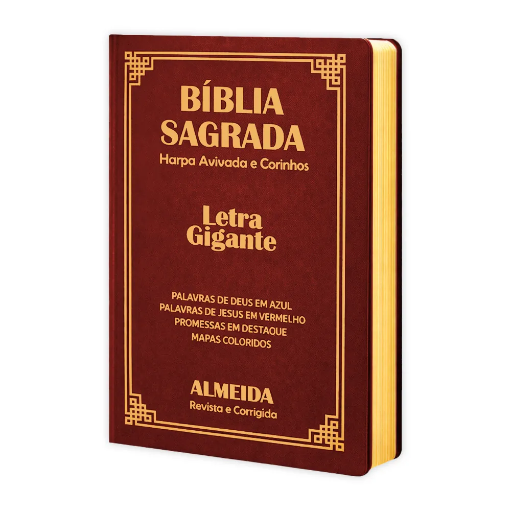 Bíblia Letra Gigante RC com Harpa, Capa Luxo Bordô: Custo-Benefício