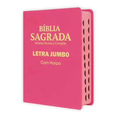 Bíblia Jumbo ARC com Harpa: Acabamento Luxo Pink, Letra Ampliada