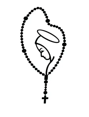 Adesivo Terço Pequeno Nossa Senhora Kit 12 Unidades