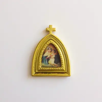 Botton Capela Dourado Personalizável em Resina — Kit 25 Unidades
