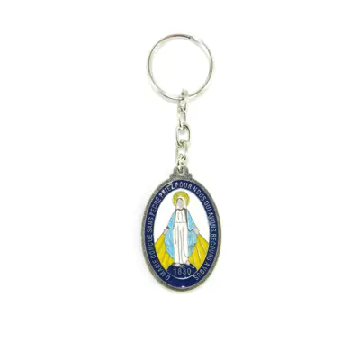 Chaveiro Oval da Medalha Milagrosa com Resina