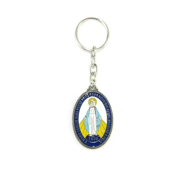 Chaveiro Oval da Medalha Milagrosa com Resina