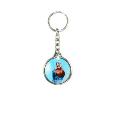 Chaveiro Redondo Personalizável em Níquel com Resina