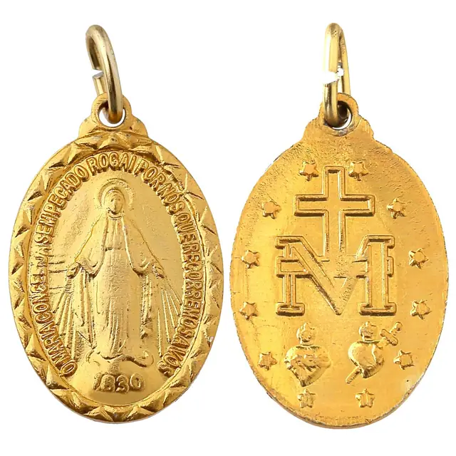 Medalha de Nossa Senhora das Graças em Alumínio Dourado, Grande