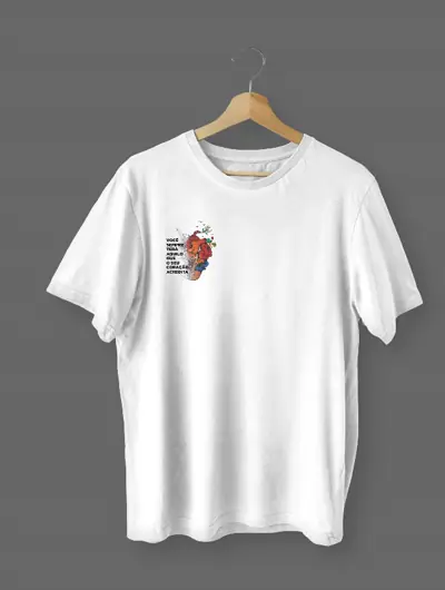 Camiseta Católica Coração Sagrado Branca