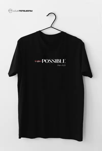 Camiseta Adulto Preta Linha Possible