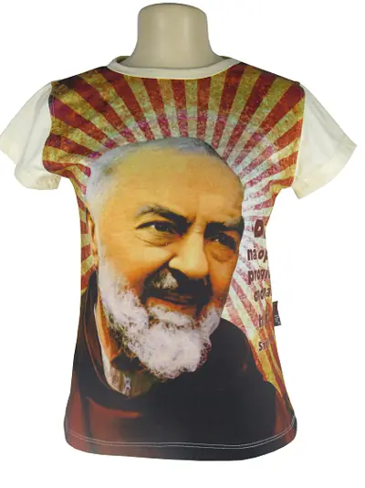 Camisa Baby Look Padre Pio