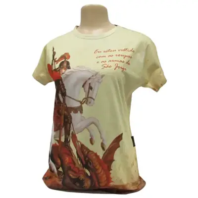 Camiseta Baby Look São Jorge Amarela