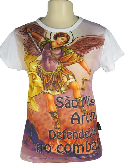 Camiseta Baby Look São Miguel Defendei-nos no Combate