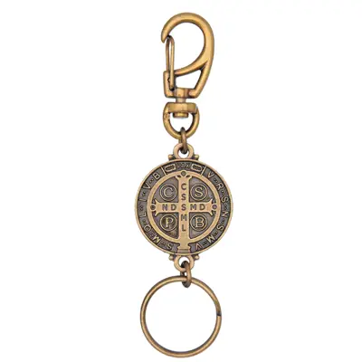 Chaveiro Mosquetão São Bento Grande, Ouro Velho