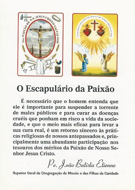 Folheto Explicativo do Escapulário da Paixão
