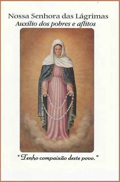 Folheto Devoção a Nossa Senhora das Lágrimas
