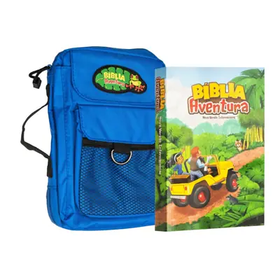Bíblia Aventura Infantil NVI Com Bolsa de Transporte Azul