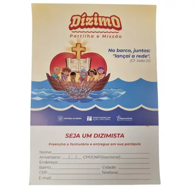 Kit 500 Flyers De Cadastro Para Campanha Do Dízimo