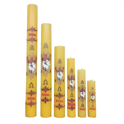 Círio Pascal Amarelo 30cm Altura Liturgia