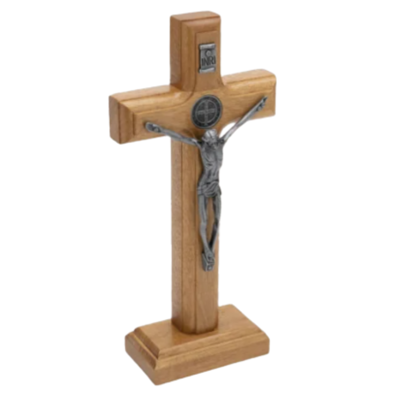 Crucifixo de Madeira Ônix 17 cm Mesa e Parede