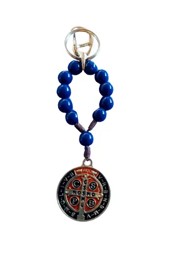 Chaveiro Dezena Azul de São Bento Reforçado