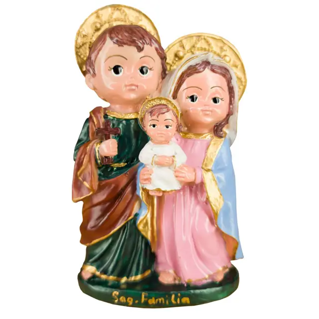 Imagem Infantil Sagrada Família Resina 15 cm Barroca