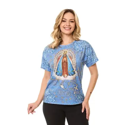 Blusa Nossa Senhora Aparecida Manga Japonesa Tamanho G