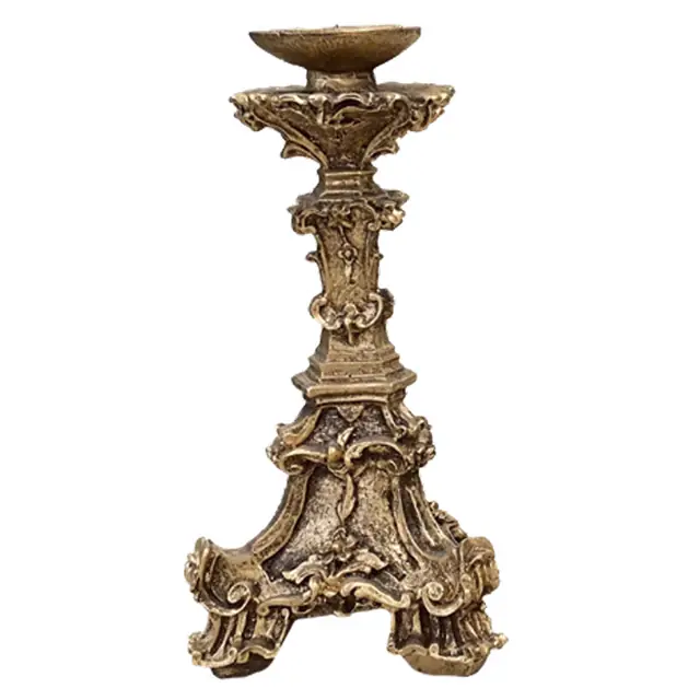 Castiçal de Resina Estilo Barroco, 45cm