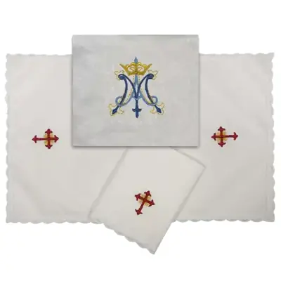 Bolsa de Viático Bordada com Símbolo Mariano