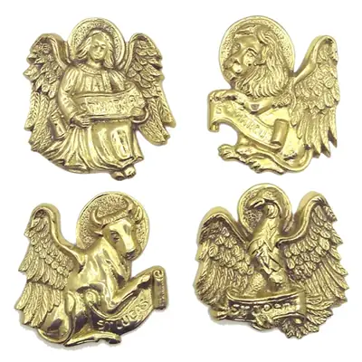 Aplique dos Quatro Evangelistas em Metal, 17×17cm