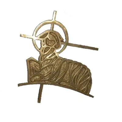 Aplique do Cordeiro Pascal em Metal Fundido, 33×39cm