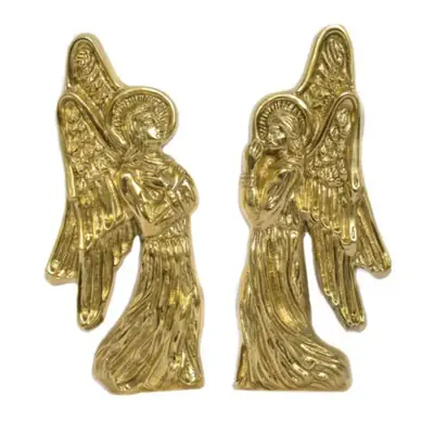 Aplique de Anjo Adorador em Metal, Modelo 1