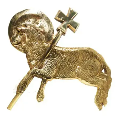 Aplique do Cordeiro em Metal, 68×59cm