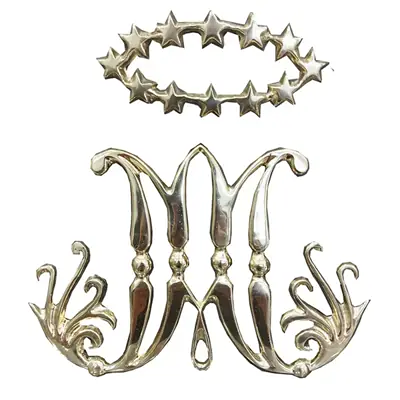 Aplique do Símbolo Mariano em Metal, 25×25cm