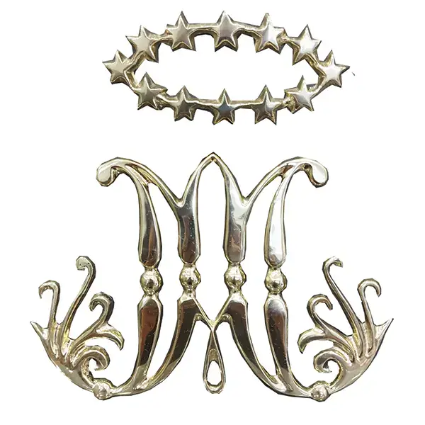 Aplique do Símbolo Mariano em Metal, 25×25cm