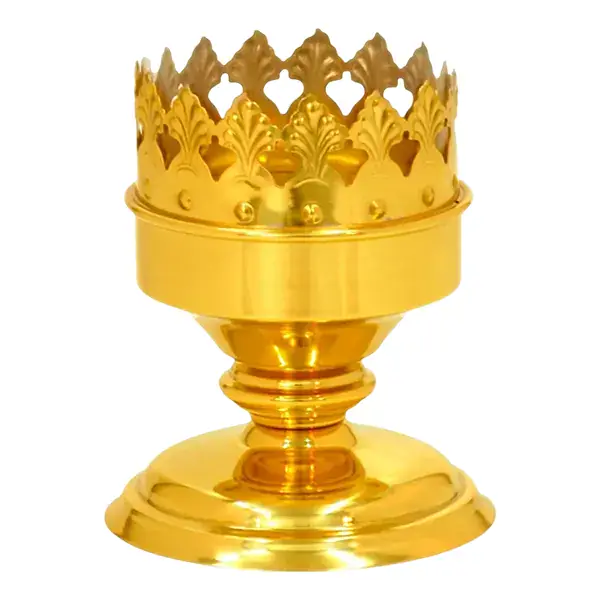 Castiçal Dourado com Coroa, para Vela de 7cm