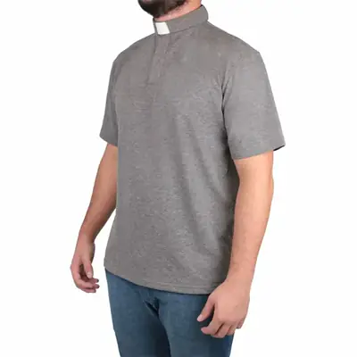 Camisa Polo Clerical de Manga Curta