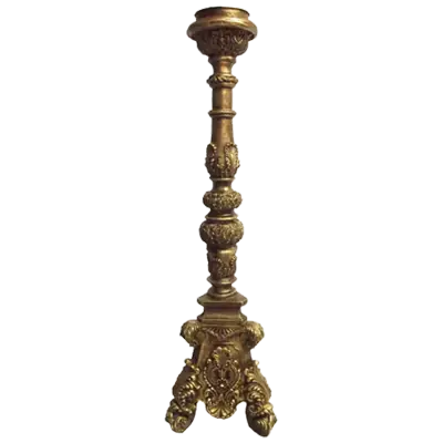 Castiçal Barroco Real, 97cm, com Pintura Artesanal