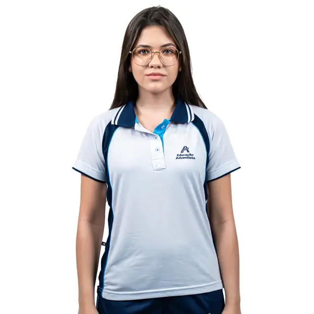 Camisa Polo Feminina do Uniforme de Ensino Médio