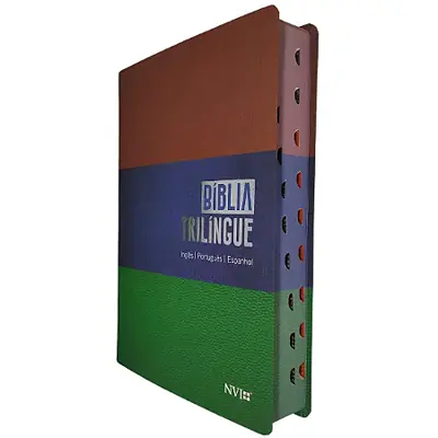 Bíblia Trilíngue NVI Português Inglês e Espanhol Capa Luxo