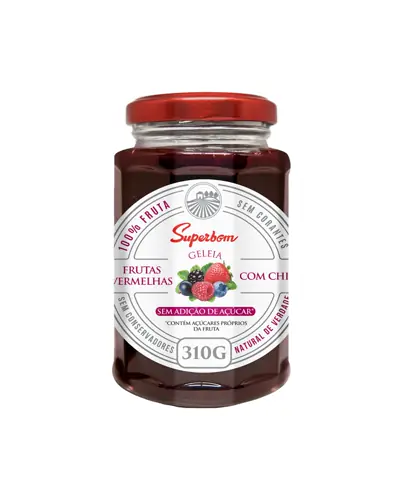 Geleia de Frutas Vermelhas com Chia 100% Fruta