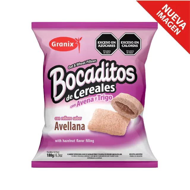 Cereal de Aveia e Trigo Recheado Sabor Avelã