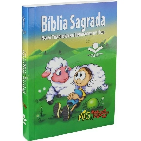 Bíblia Sagrada Mig e Meg NTLH, Capa Verde e Azul, SBB