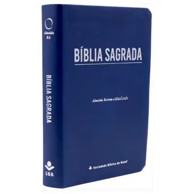 Bíblia Letra Gigante RA, Capa Luxo Azul com Fitilho