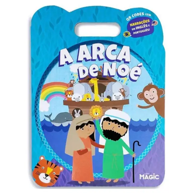 Livro Infantil Bilíngue A Arca De Noé Com QR Code