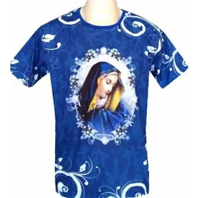 Camisa de Nossa Senhora da Conceição em Malha Azul
