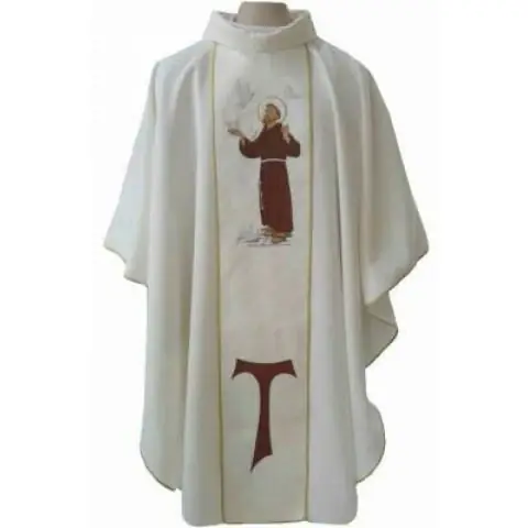 Casula com Imagem Bordada de São Francisco de Assis