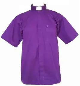 Camisa Clerical Manga Curta Roxa