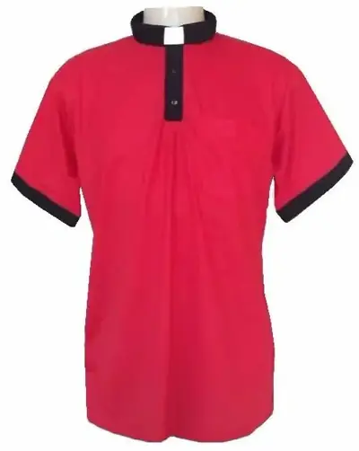 Camisa Clerical Polo Sport Vermelho e Preto