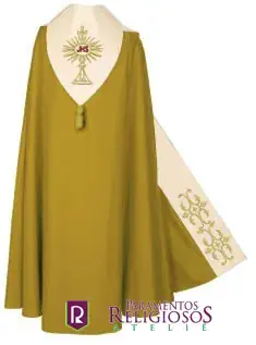 Capa de Asperge Dourada em Seda com Estola, Três Tamanhos