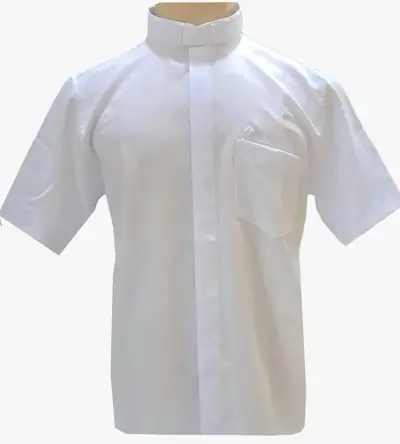 Camisa Clerical Manga Curta Branca
